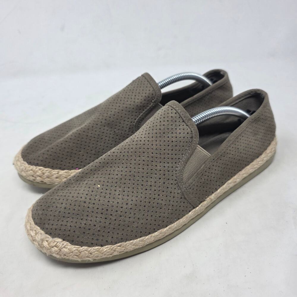 Esprit Taupe Gray Perforated Slip On Espadrille Flats Women’s Size 10